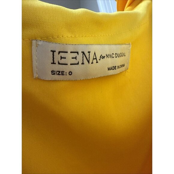 Mac Duggal Size 0 Yellow One Shoulder Ruffle Mini Sheath Cocktail Dress New - Picture 10 of 12